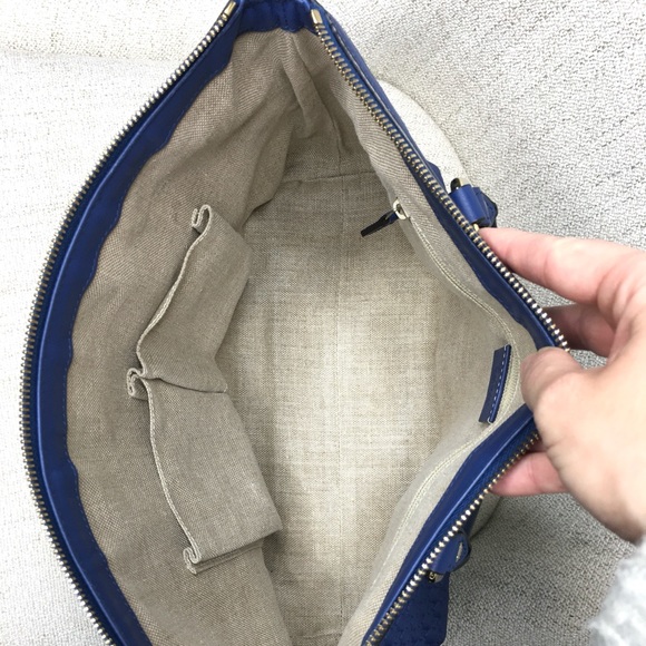 Authentic Gucci 2way tote bag blue leather - Picture 13 of 16